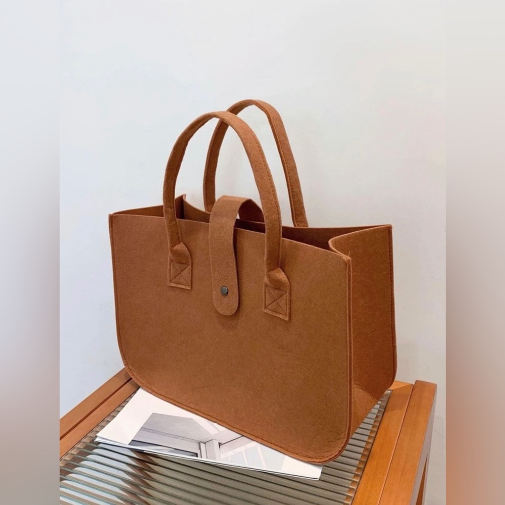 Shein Minimalist Top Handle Felt Bag